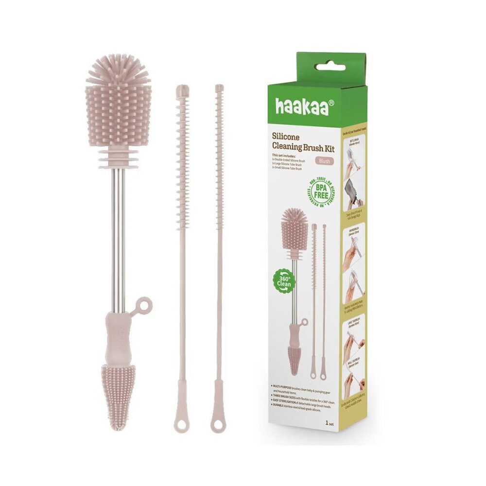 Haakaa Silicone Cleaning Brush Kit Blush